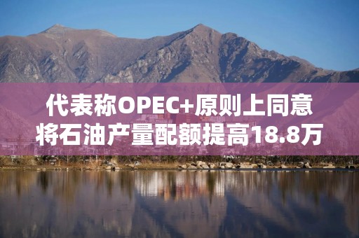 代表称OPEC+原则上同意将石油产量配额提高18.8万桶天