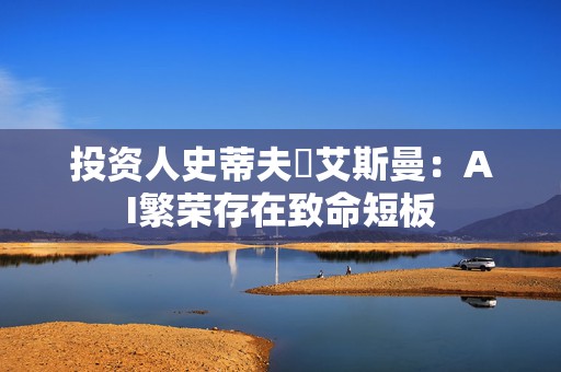 投资人史蒂夫・艾斯曼：AI繁荣存在致命短板
