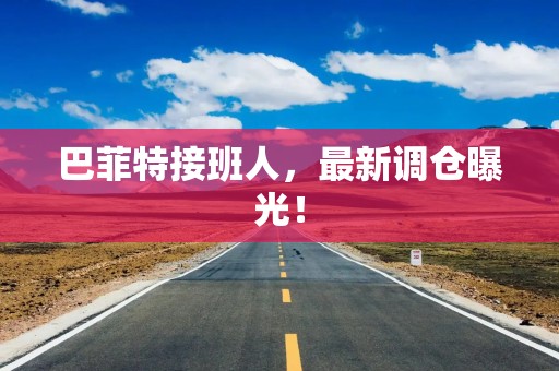 巴菲特接班人，最新调仓曝光！