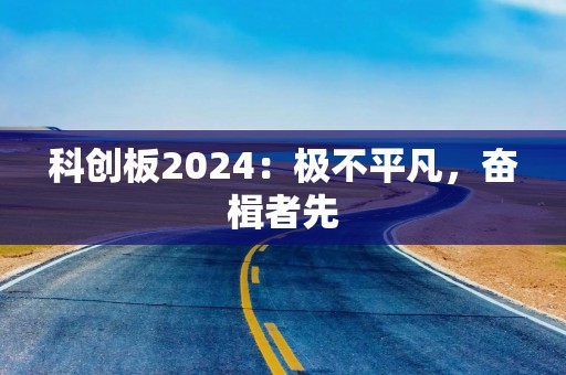 科创板2024：极不平凡，奋楫者先