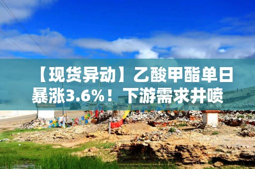 【现货异动】乙酸甲酯单日暴涨3.6%！下游需求井喷+供应偏紧，价格创月内新高