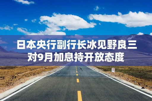 日本央行副行长冰见野良三对9月加息持开放态度