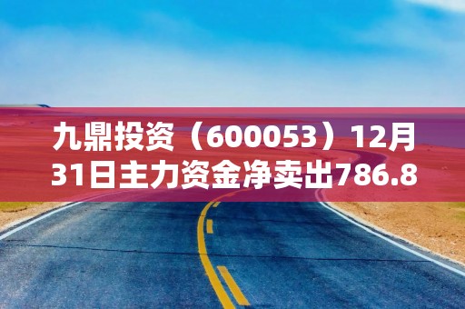 九鼎投资（600053）12月31日主力资金净卖出786.88万元