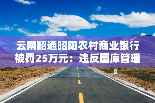云南昭通昭阳农村商业银行被罚25万元：违反国库管理相关规
