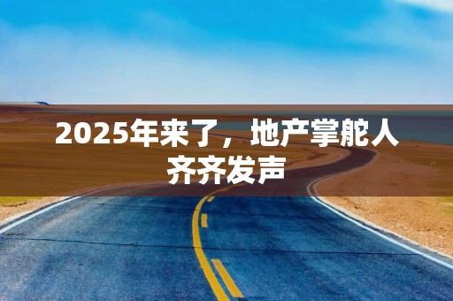 2025年来了，地产掌舵人齐齐发声