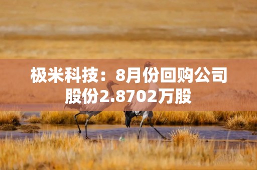 极米科技：8月份回购公司股份2.8702万股