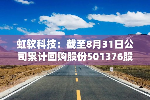 虹软科技：截至8月31日公司累计回购股份501376股