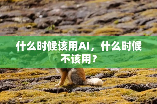什么时候该用AI，什么时候不该用？