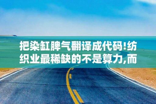 把染缸脾气翻译成代码!纺织业最稀缺的不是算力,而是行业Know-how