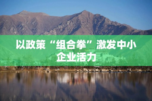 以政策“组合拳”激发中小企业活力