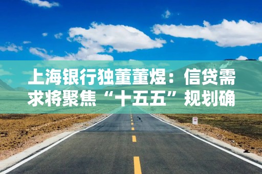 上海银行独董董煜：信贷需求将聚焦“十五五”规划确定的八大新兴、六大未来产业