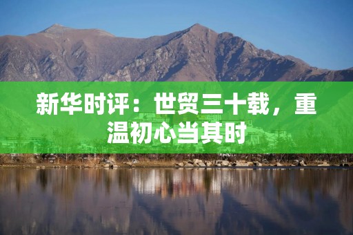 新华时评：世贸三十载，重温初心当其时