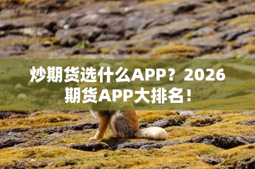 炒期货选什么APP？2026期货APP大排名！