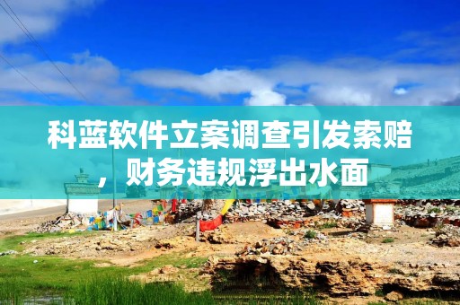 科蓝软件立案调查引发索赔，财务违规浮出水面