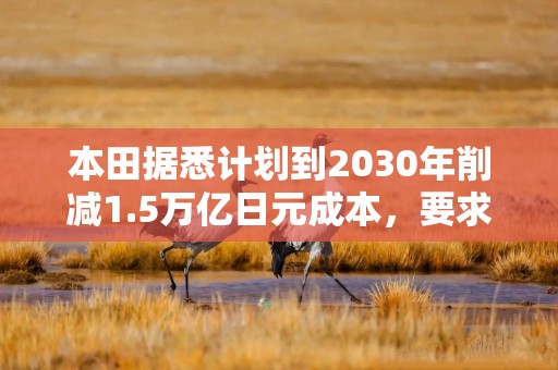 本田据悉计划到2030年削减1.5万亿日元成本，要求供应商大幅降价