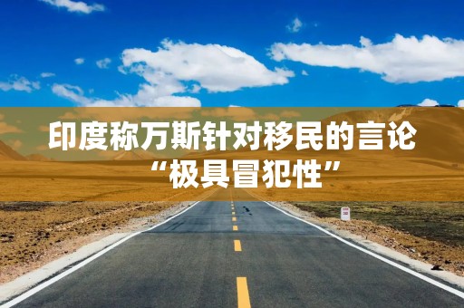 印度称万斯针对移民的言论“极具冒犯性”