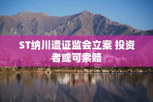 ST纳川遭证监会立案 投资者或可索赔