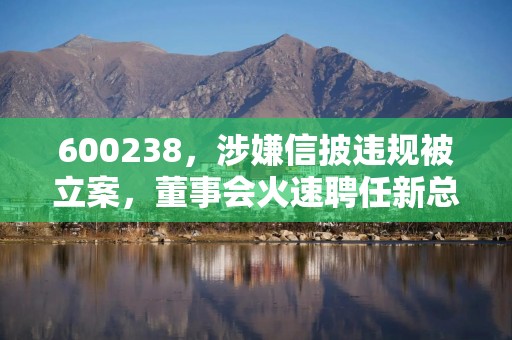 600238，涉嫌信披违规被立案，董事会火速聘任新总经理