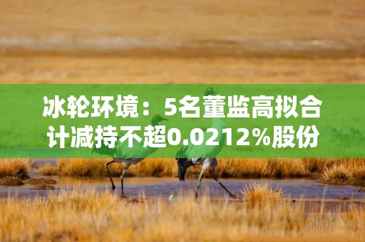 冰轮环境：5名董监高拟合计减持不超0.0212%股份