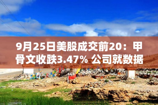 9月25日美股成交前20：甲骨文收跌3.47% 公司就数据中心发出不可抗力通知