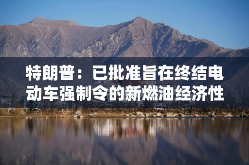 特朗普：已批准旨在终结电动车强制令的新燃油经济性标准