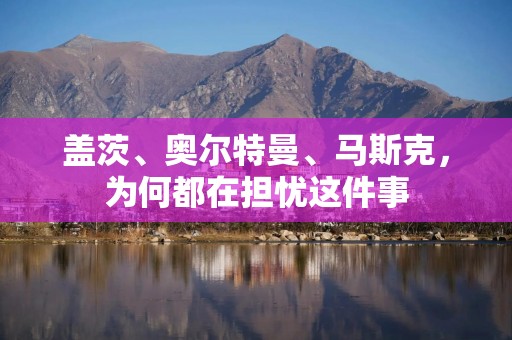 盖茨、奥尔特曼、马斯克，为何都在担忧这件事