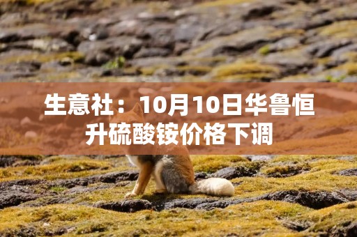 生意社：10月10日华鲁恒升硫酸铵价格下调