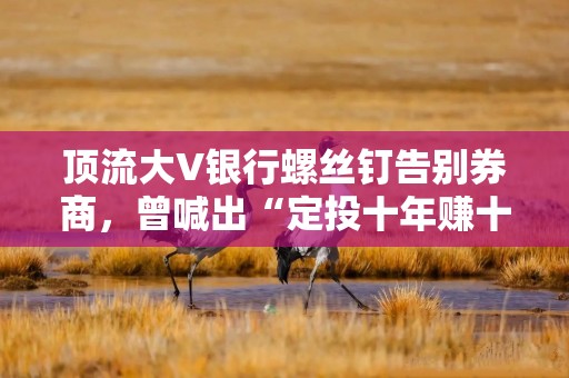 顶流大V银行螺丝钉告别券商，曾喊出“定投十年赚十倍”，实际折算成年化收益率仅2.14%