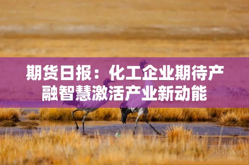 期货日报：化工企业期待产融智慧激活产业新动能