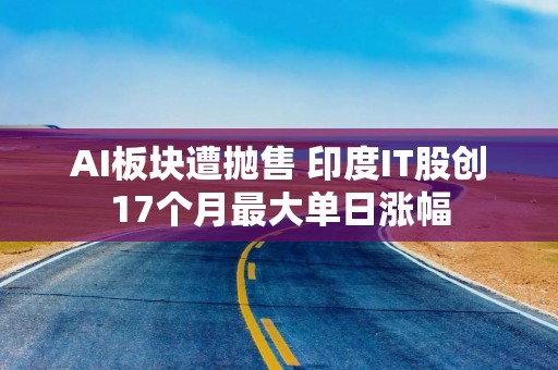 AI板块遭抛售 印度IT股创17个月最大单日涨幅