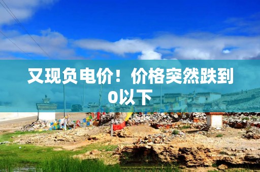 又现负电价！价格突然跌到0以下