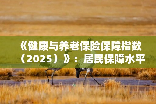 《健康与养老保险保障指数（2025）》：居民保障水平整体提升 健康险从“扩面”走向“精准”