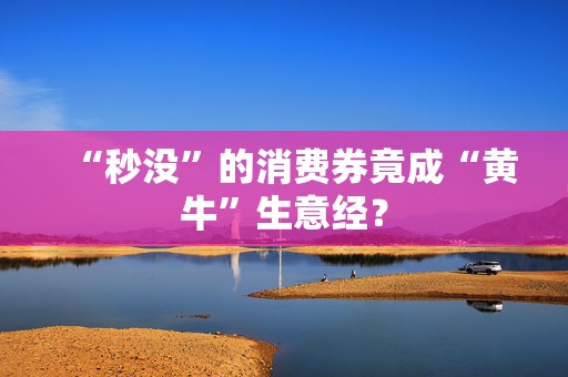 “秒没”的消费券竟成“黄牛”生意经？