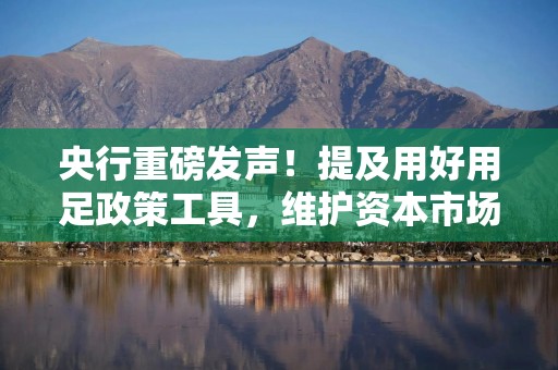 央行重磅发声！提及用好用足政策工具，维护资本市场稳定运行