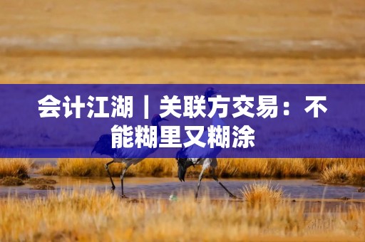 会计江湖｜关联方交易：不能糊里又糊涂