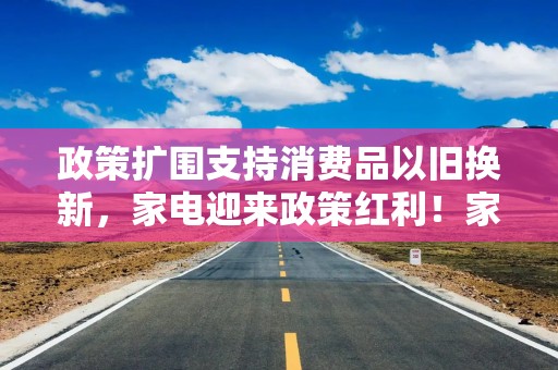 政策扩围支持消费品以旧换新，家电迎来政策红利！家电板块逆势走强