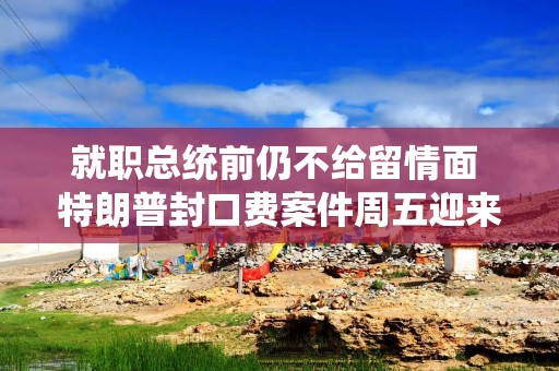 就职总统前仍不给留情面 特朗普封口费案件周五迎来宣判