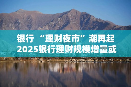 银行 “理财夜市”潮再起 2025银行理财规模增量或达2-3万亿元