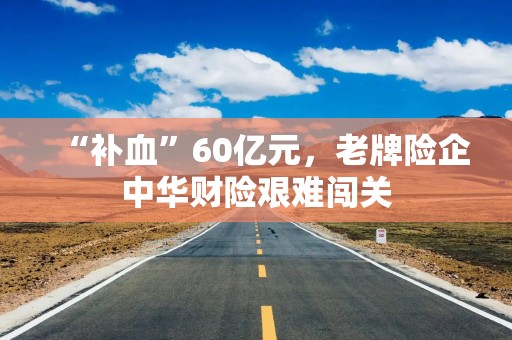 “补血”60亿元，老牌险企中华财险艰难闯关