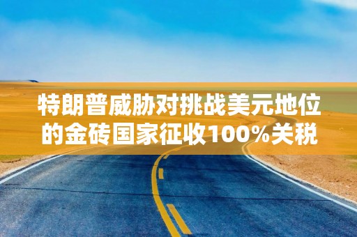 特朗普威胁对挑战美元地位的金砖国家征收100%关税