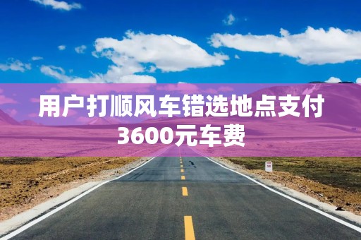 用户打顺风车错选地点支付3600元车费