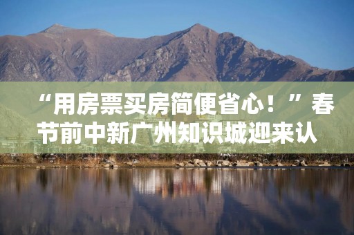 “用房票买房简便省心！”春节前中新广州知识城迎来认购热潮