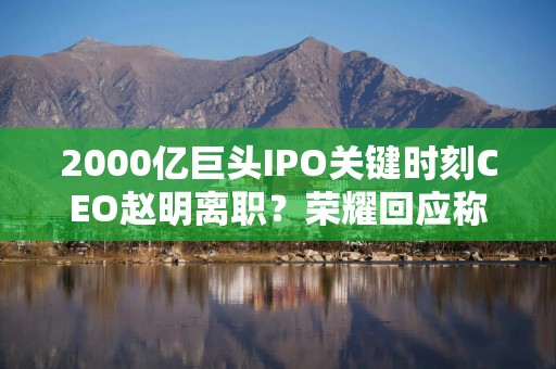 2000亿巨头IPO关键时刻CEO赵明离职？荣耀回应称消息不实，国内市场份额已掉至第五
