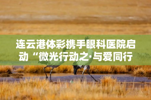 连云港体彩携手眼科医院启动“微光行动之·与爱同行 守护光明”救助项目