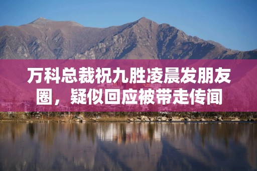 万科总裁祝九胜凌晨发朋友圈，疑似回应被带走传闻