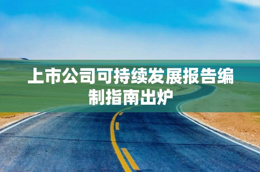 上市公司可持续发展报告编制指南出炉