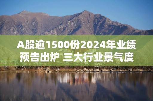 A股逾1500份2024年业绩预告出炉 三大行业景气度回暖