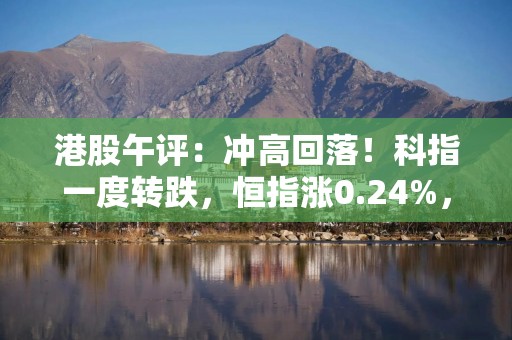 港股午评：冲高回落！科指一度转跌，恒指涨0.24%，金融股、半导体股强势