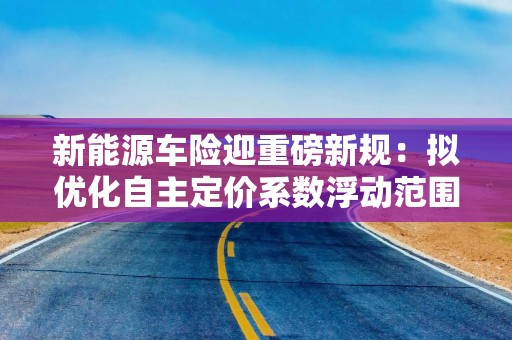 新能源车险迎重磅新规：拟优化自主定价系数浮动范围 探索保险车型风险分级