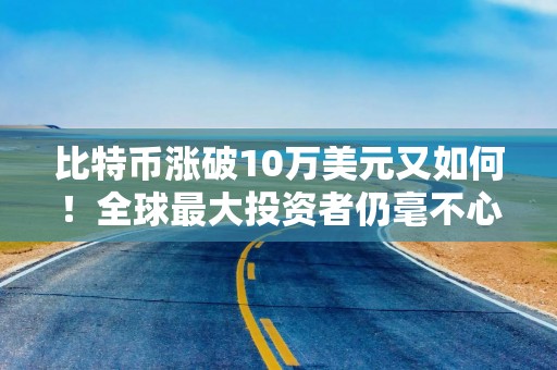 比特币涨破10万美元又如何！全球最大投资者仍毫不心动